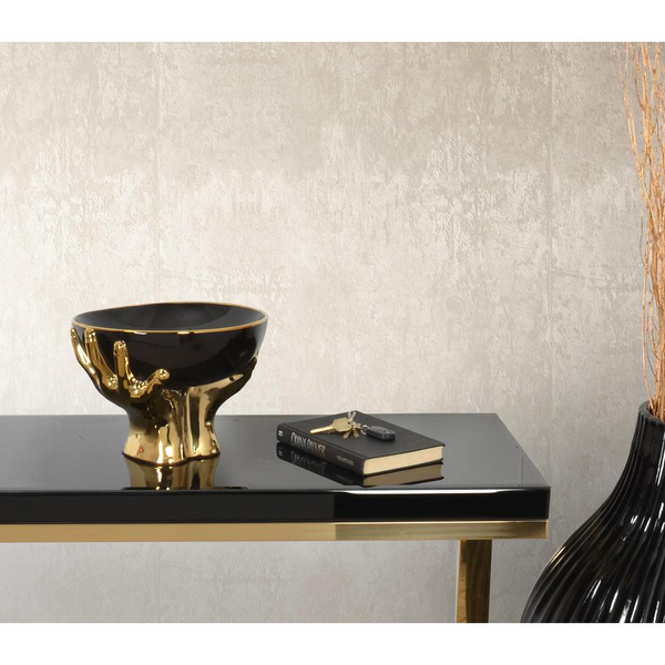 Black Bowl Held by Gold Hands - Elegant and Unique Décor Accent