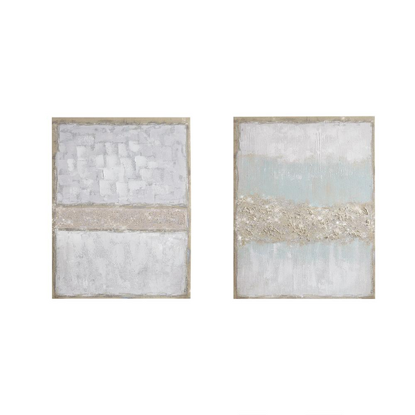 Radiant Flatland Hand Embellished Glitter 2-Piece Canvas Wall Art Set