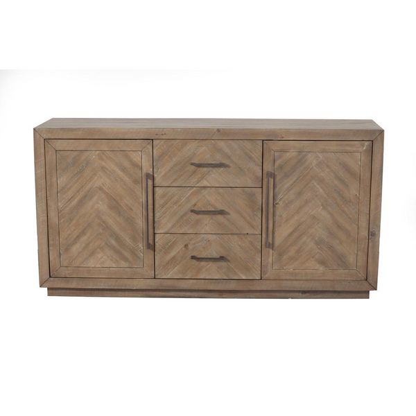 Aiden Sideboard - Stylish Storage Solution with Pine Solids & Chevron Design