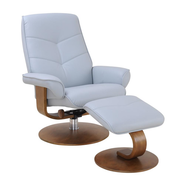 Scandinavian / European-Styled Recliner and Ottoman - Adjustable Recline & 360° Swivel