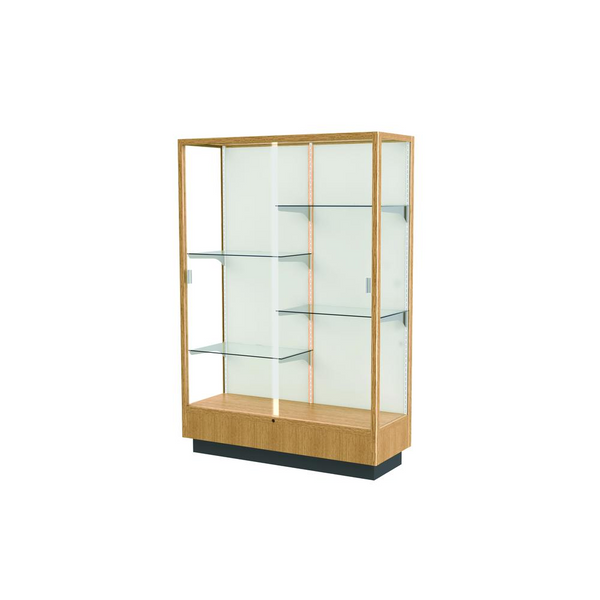 Heritage 48"W x 70"H x 18"D Floor Display Case - Plaque Back, Hardwood Natural Maple Finish