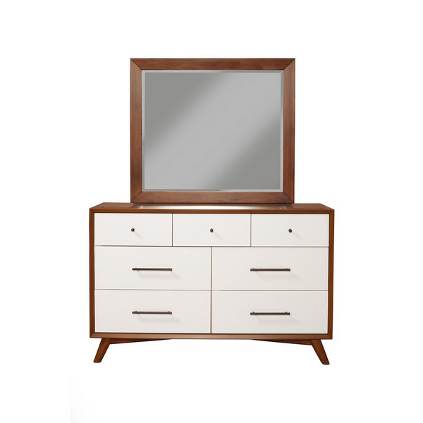 Flynn 7 Drawer Two Tone Dresser, Acorn/White - Elegant and Functional Storage Solution