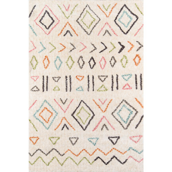 Contemporary Rectangle Area Rug in Ivory, 9' X 12' - Modern, Plush, Durable