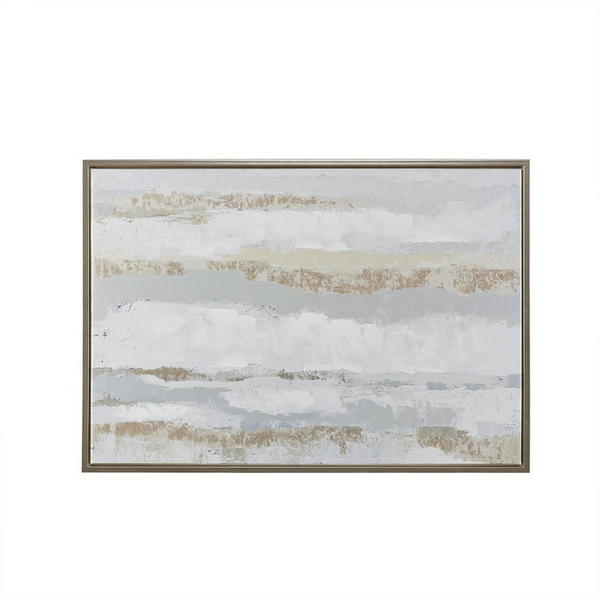 Madison Park Strato Gold Foil and Hand Embellished Abstract Framed Canvas Wall Art by Artist Edith Phelps