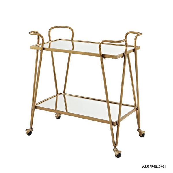 Gold Mid-Century Bar Cart | Industrial Character and Rustic Glam