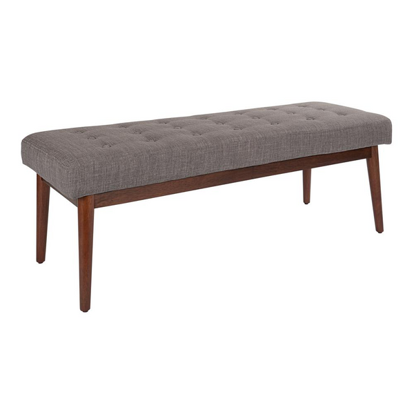 West Park Bench - Mid-century Modern Design, Padded Seat Cushion, Easy Care Polyester Fabric