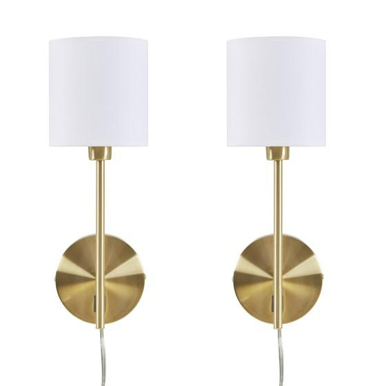 Hampton Hill Conway 14" Armed Gold Wall Sconces - Set of 2