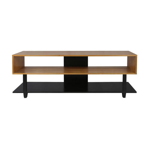 Creek TV Stand with Solid American Cherry - Sleek Two Tone Design, Easy Assembly, Ample Space for Entertainment Essentials