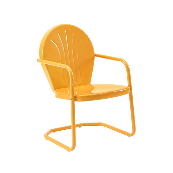 Griffith Outdoor Metal Armchair Tangerine Gloss - Retro Patio Furniture