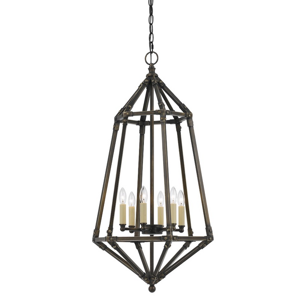 40W X 6 Denmark Metal Pendant - Dark Bronze Finish