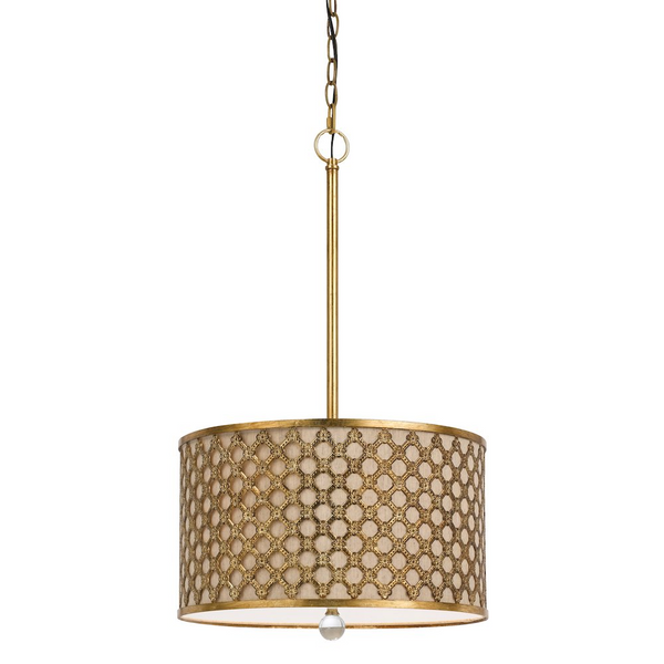 60W x 3 Fairview Metal Pendant - French Gold | Durable Metal Construction | 25" Tall