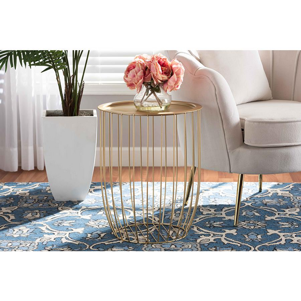 Baxton Studio Mabon Modern and Contemporary Gold Finished Metal End Table