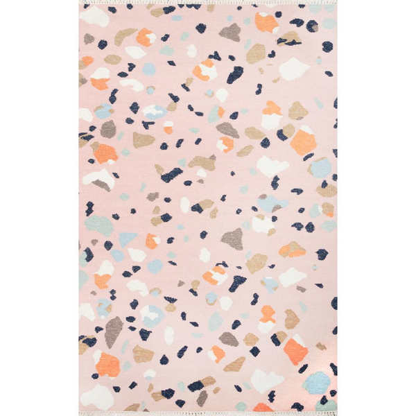 Contemporary Runner Area Rug, Pink, 2'3" X 8' Runner - Trendy Design, High-Quality Material