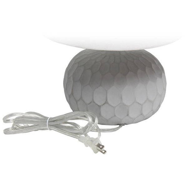 Lalia Home Concrete Thumbprint Table Lamp with White Fabric Shade - Industrial Design, Trendy and Charming