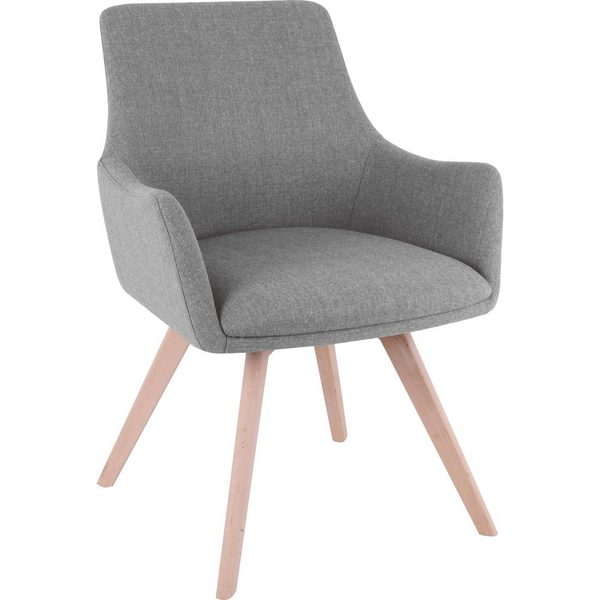 Lorell Mid-century Modern Flannel Guest Chair - Gray with Armrests | Stylish & Comfortable Seating