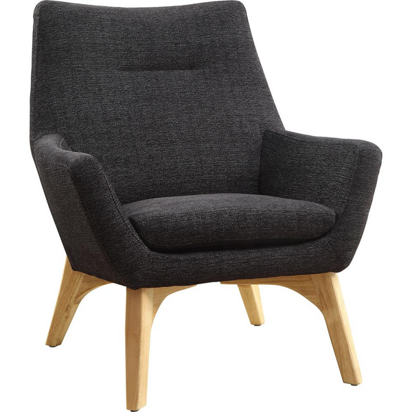 Lorell Quintessence Collection Upholstered Chair - Ergonomic Black Seat & Back, Low Back Design with Sturdy Four-legged Wooden Base