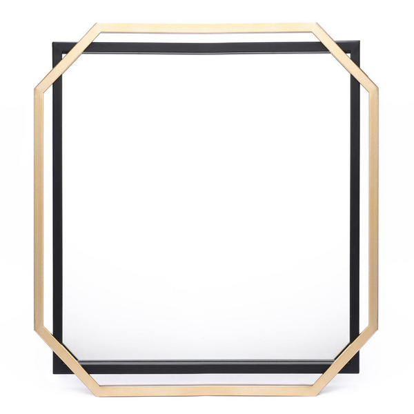 Gold and Black Metal Floating Frame Wall Accent Mirror | Modern Style | Premium Quality