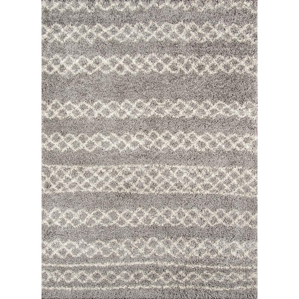 Contemporary Rectangle Area Rug, Grey, 9'3" X 12'6"