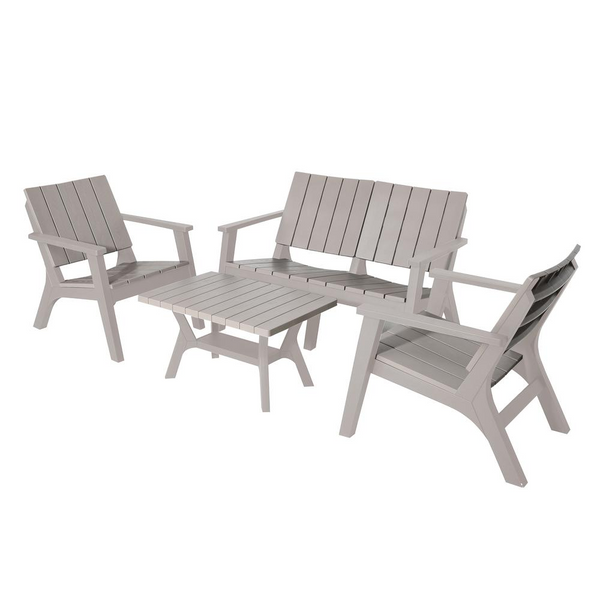 4 Piece Patio Sofa Seating Set - Rustic Outdoor Conversation Set