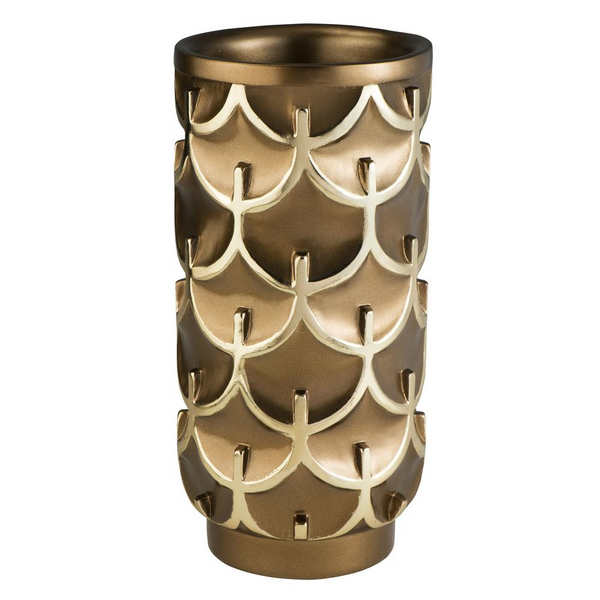 Mystic Owl Decorative Vase - Bronze Finish with Golden Accents