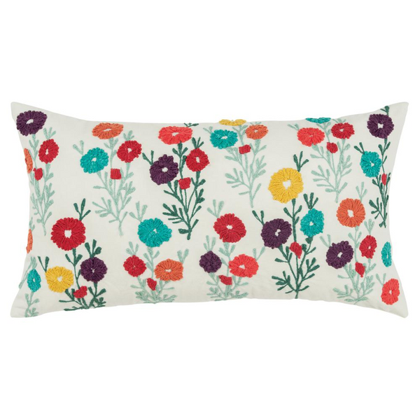 Playful Poppy Field Pattern Throw Pillow