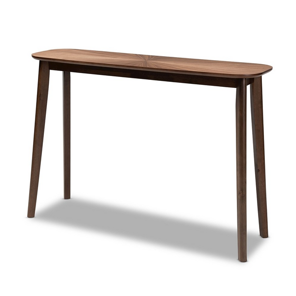 Baxton Studio Wendy Mid-Century Modern Walnut Finished Wood Console Table