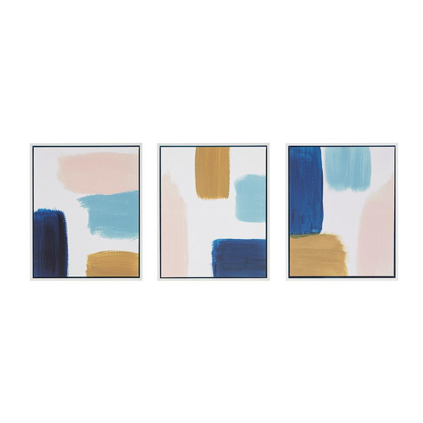 Urban Habitat Wandering Strokes Abstract Framed Canvas 3 Piece Set