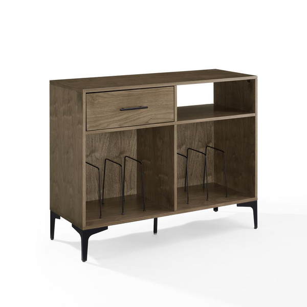 Sydney Record Storage Media Console in Walnut - Modern, Stylish, and Functional