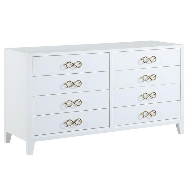 Bradbury White Modern Wood Dresser - Stylish and Contemporary Design