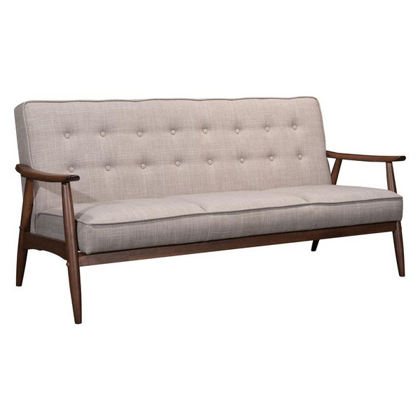 Rocky Sofa Putty - Modern 3-Seater with Tufted Upholstery & Durable Fabric