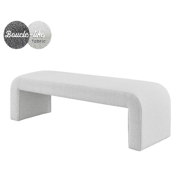 Vioreen Fabric Bench – Chic Boucle Upholstered Seating for Bedroom, Entrance, or Living Room