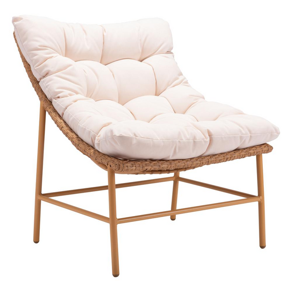 Merilyn Accent Chair in Beige & Natural - Stylish Outdoor Seating