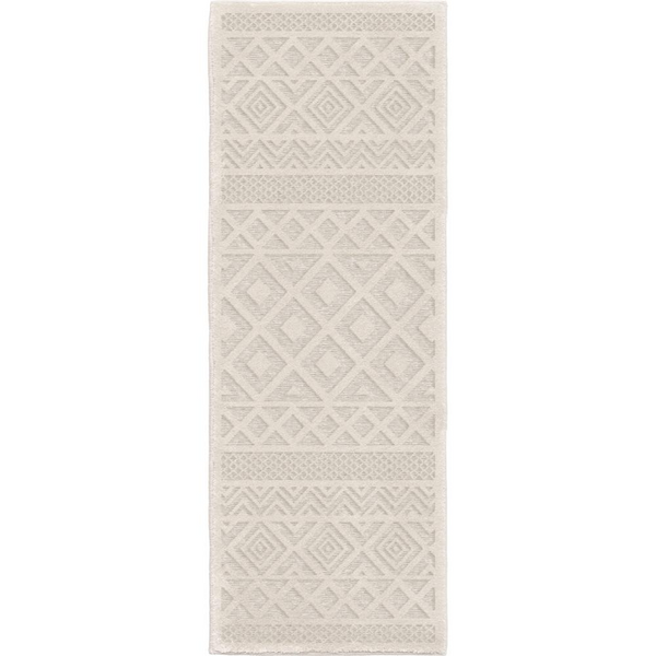 Boucle Coastal Diamond Natural Area Rug (1'11" x 7'6") - Stain and Fade Resistant