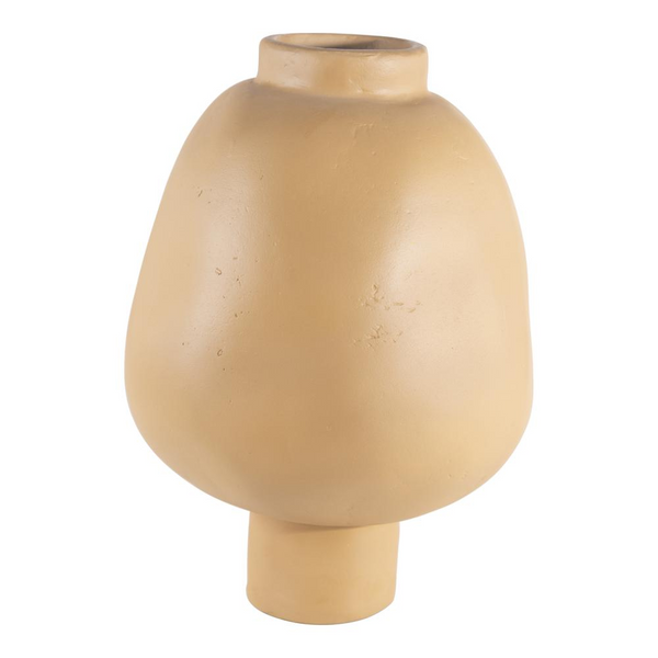 Oma Decorative Vessel Beige - Hand-Sculpted Eco-Friendly Artisan Craft from Rajasthan