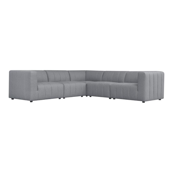 Lyric Classic L-Shaped Modular Sectional Sofa in Grey | Modern & Luxurious 5-Piece Couch