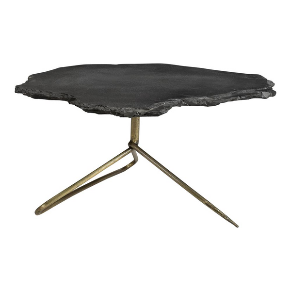 Sheridan Coffee Table - Elegant Stone Top with Brass Stand