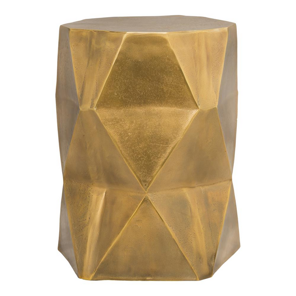 Quintus Accent Table - Modern Geometric Design in Antique Brass Finish