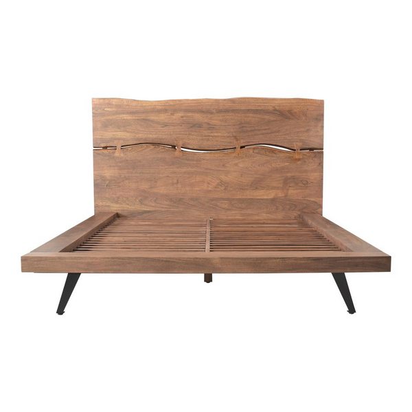 Madagascar Platform Bed King - Rustic-Industrial Style | Solid Acacia Wood