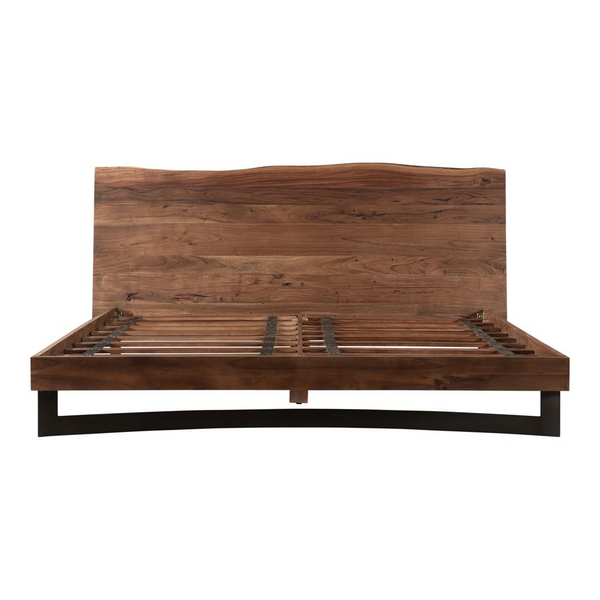 Bent King Size Bed - Solid Acacia Wood with Live Edge Detailing