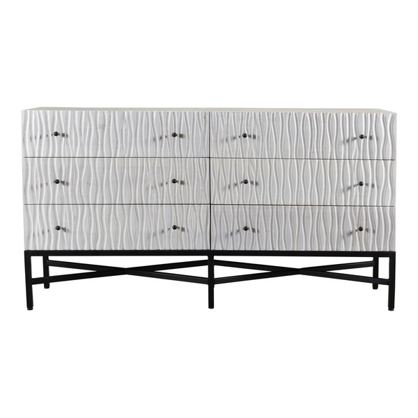 FACEOUT DRESSER | Rustic Whitewashed Solid Mango Wood Dresser with Modern Design