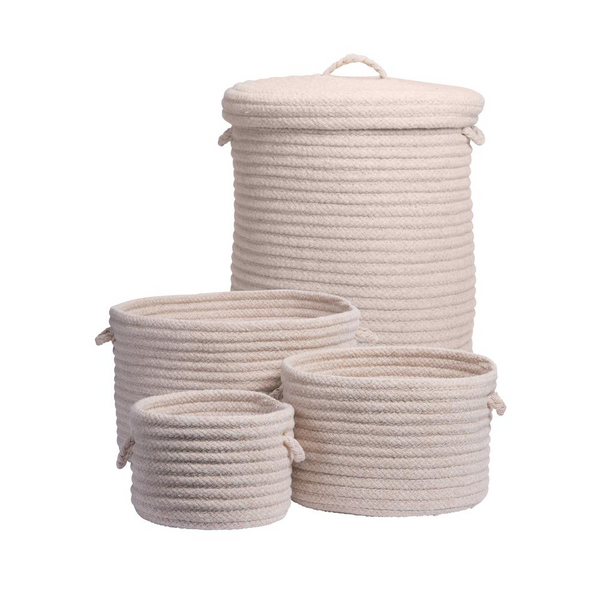 Dre Braided Wool 4-Piece Basket Set - Natural | Stylish & Durable Storage Solution