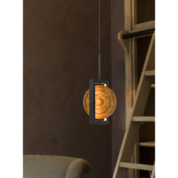 Fano Integrated Dimmable LED Wood/Metal Mini Pendant Fixture - Modern and Stylish Lighting