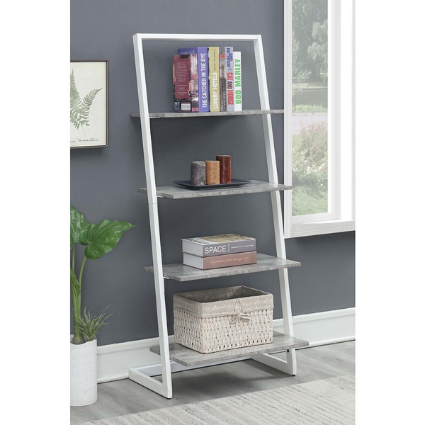 Graystone 4 Tier Ladder Bookcase/Shelf - Modern Storage & Display Unit