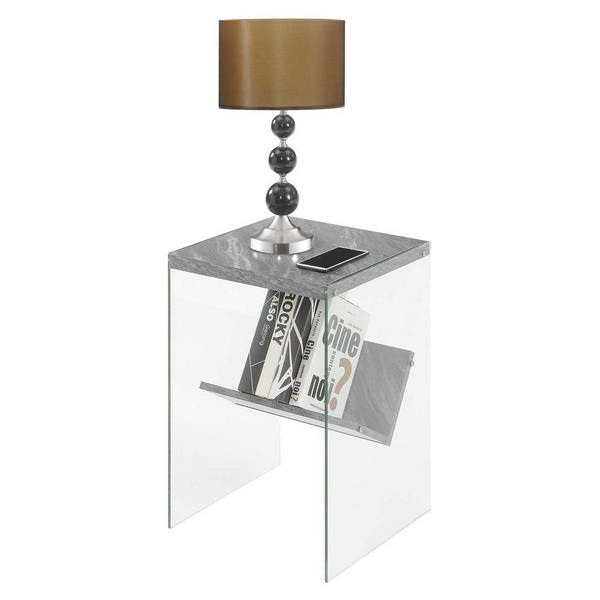 Soho End Table, Gray Marble - Modern & Stylish Accent Table for Your Living Space