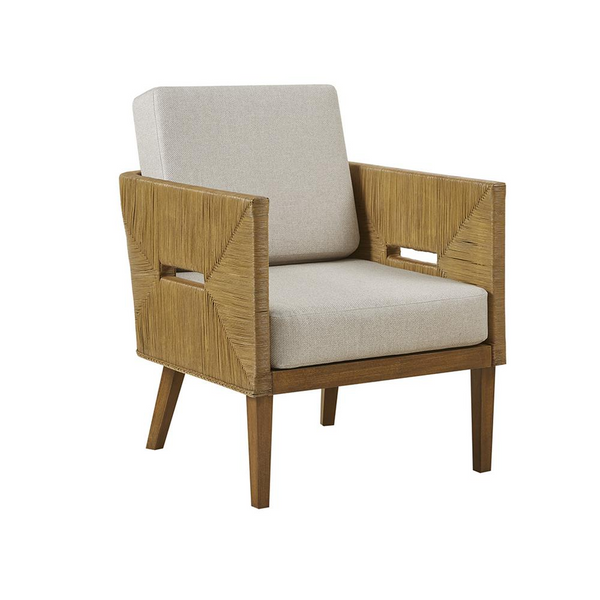 Handcrafted Rattan Upholstered Accent Arm Chair - Stylish & Comfortable