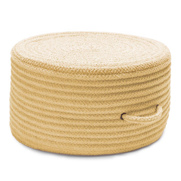 Solid Chenille Pouf Pale Banana 20x11 - Soft and Stain Resistant | Made in USA