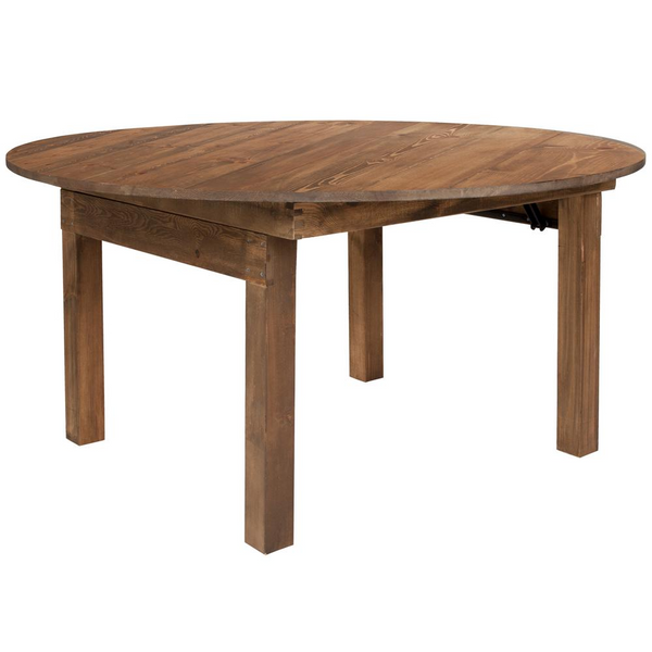 Farmhouse Inspired Round Dining Table | Rustic & Antique Pine - Perfect for Family Gatherings