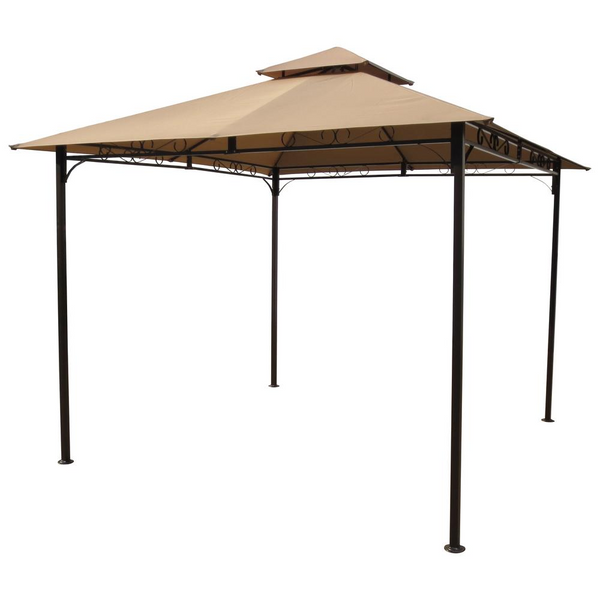 Square Vented Canopy Gazebo - All Weather UV Protected Polyester Canopy