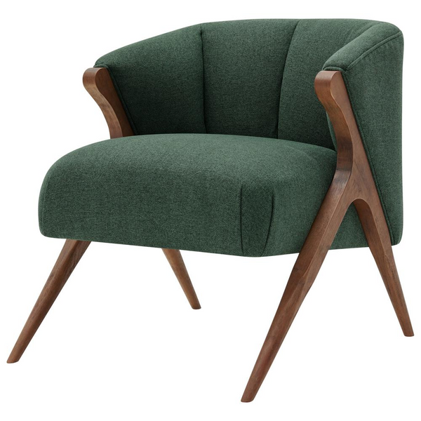 Mid-Century Modern Florence Fabric Accent Chair - Vintage Style with Solid Wood Legs