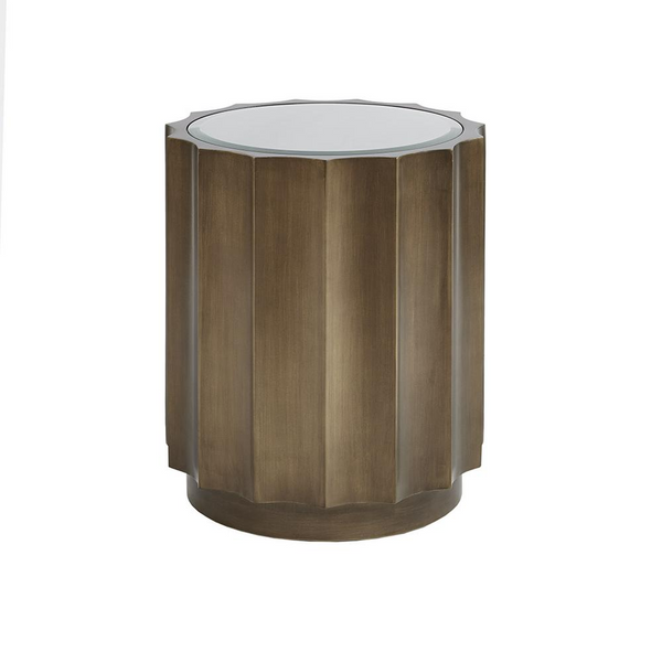 Valentina Accent Table - Elegant Round Table with Scalloped Edge